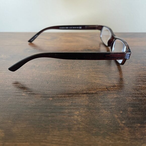 Equate Phoenix Brown Rectangle Eyeglass Frames Only 49-19-133 with Clear Case - Picture 6 of 7